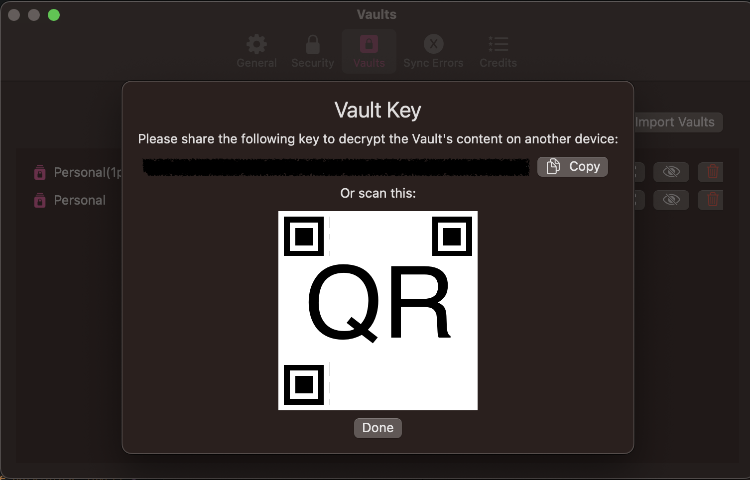 Vault Key sharing